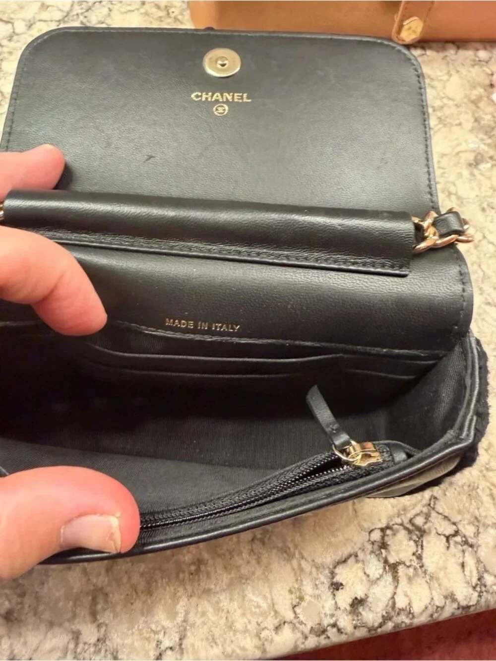 CHANEL quilted leather